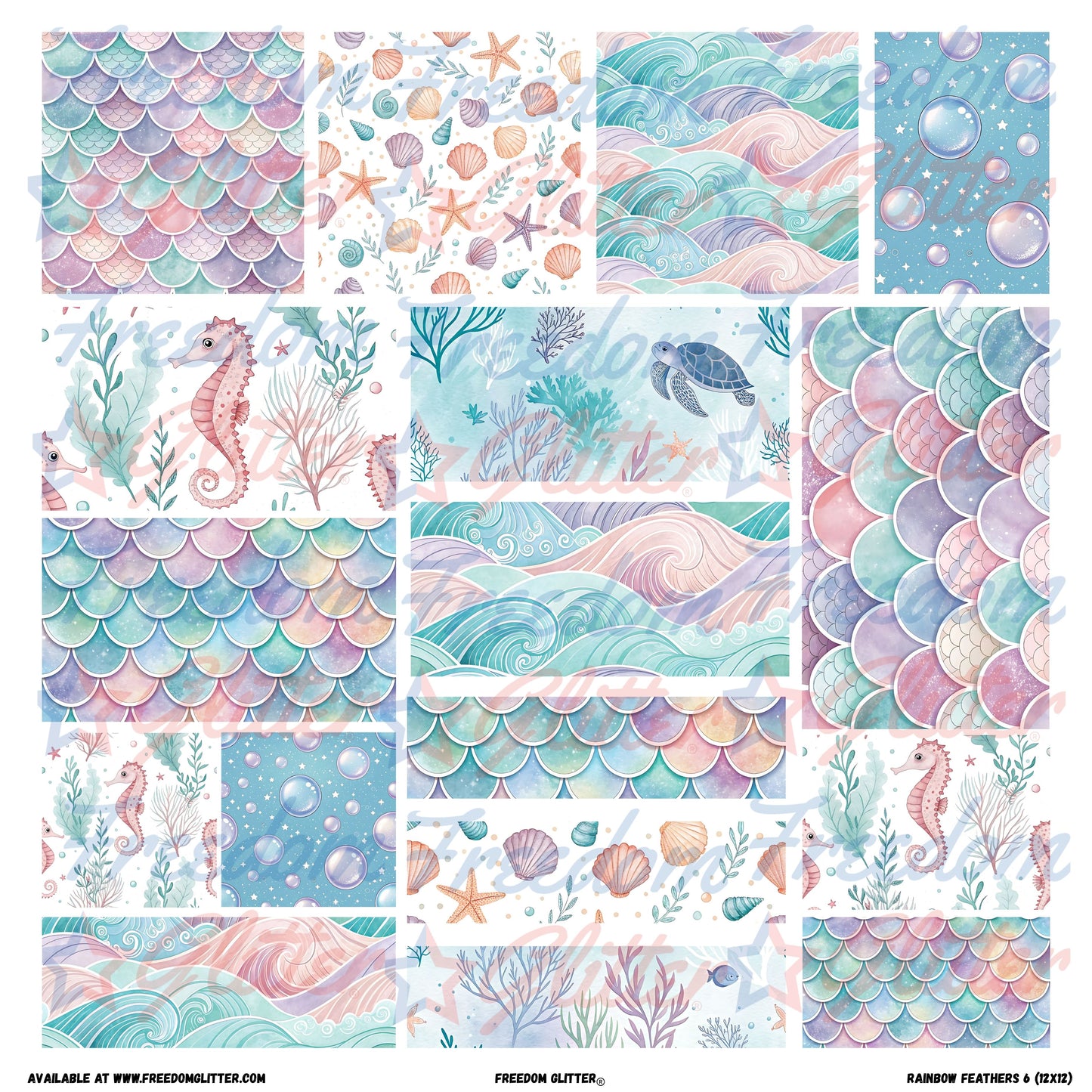Patchwork Elements - Mermaid (Printed Vinyl)