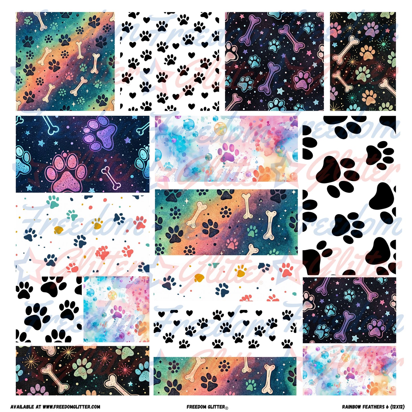 Patchwork Elements - Paw Prints 1 (Printed Vinyl)
