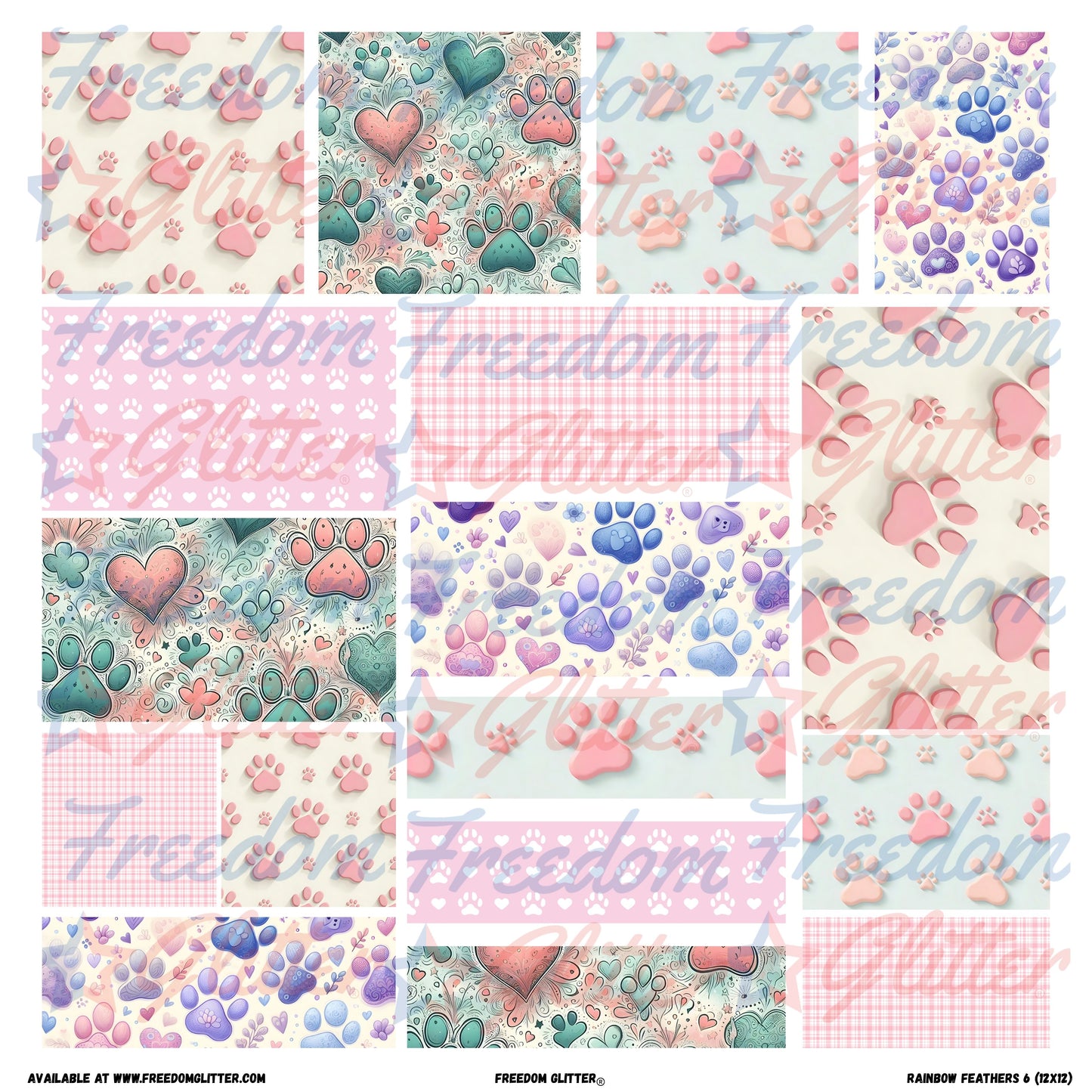 Patchwork Elements - Paw Prints 2 (Printed Vinyl)