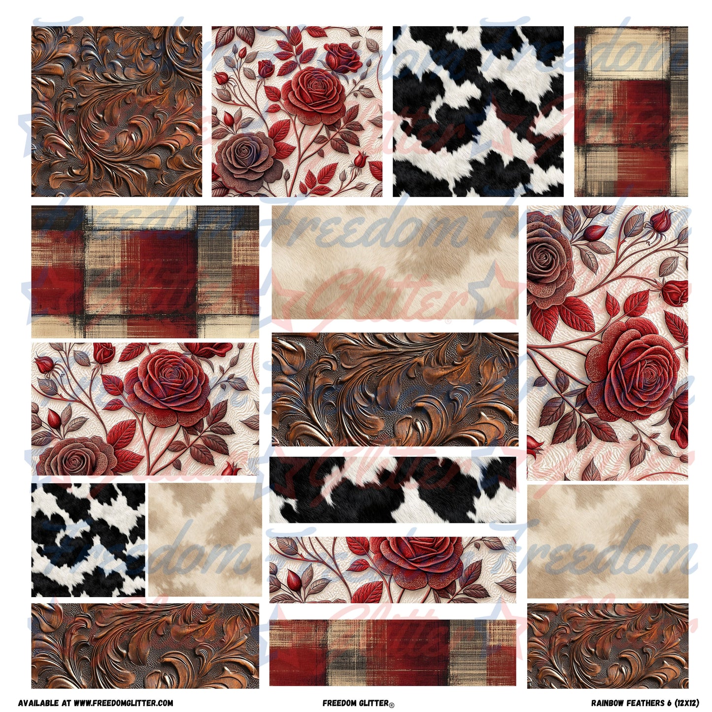 Patchwork Elements - Western Cowhide 1 (Printed Vinyl)