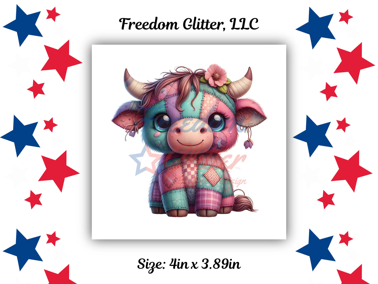 Patchwork Highland Cow 1 Decal (UVDTF)