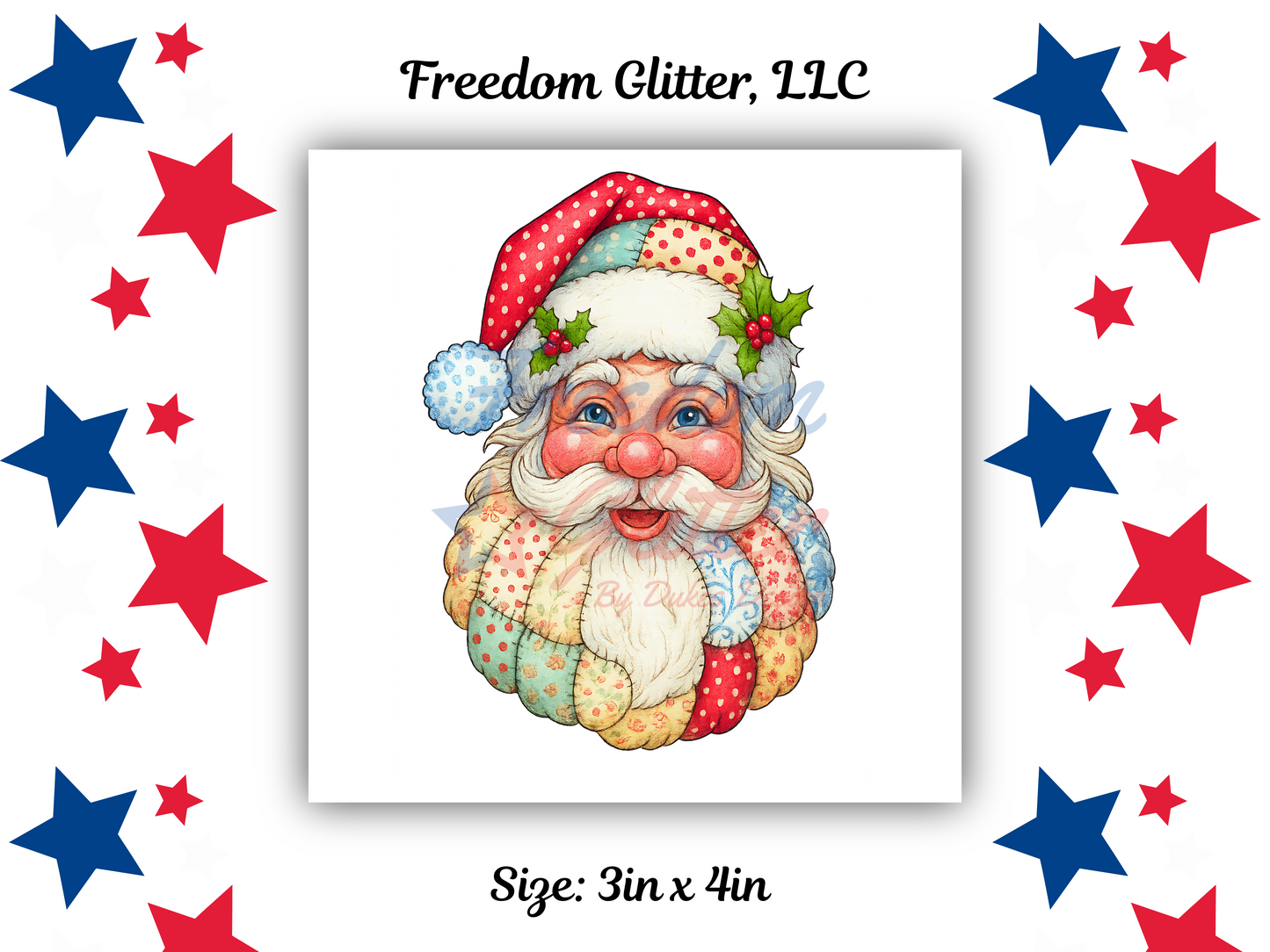 Patchwork Santa Decal (UVDTF)