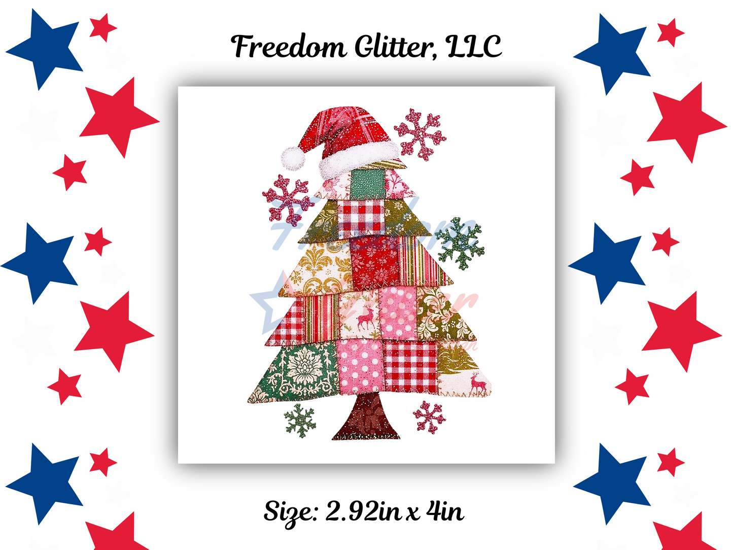 Patchwork Christmas Tree 1 Decal (UVDTF)