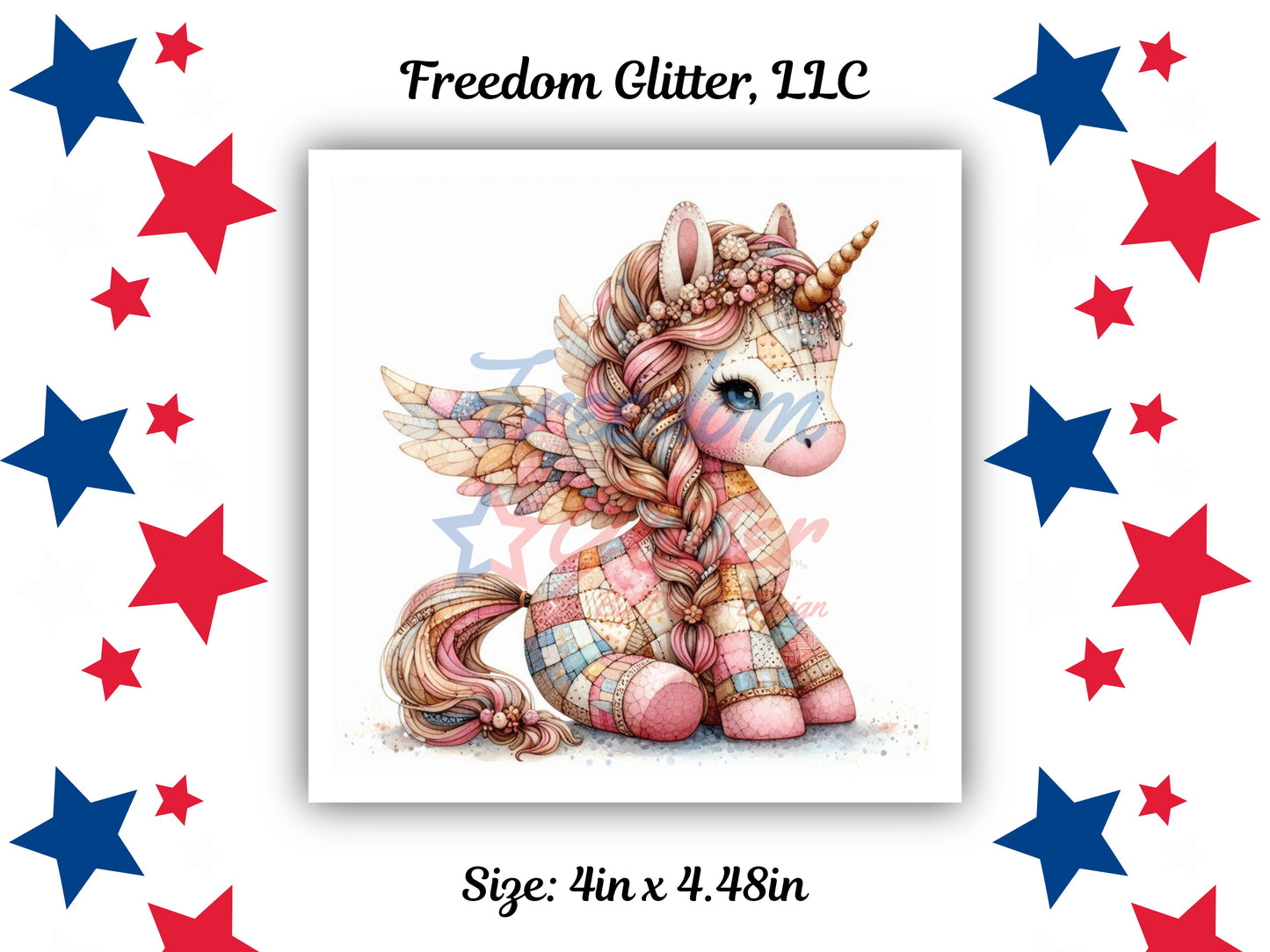 Patchwork Unicorn 7 Decal (UVDTF)