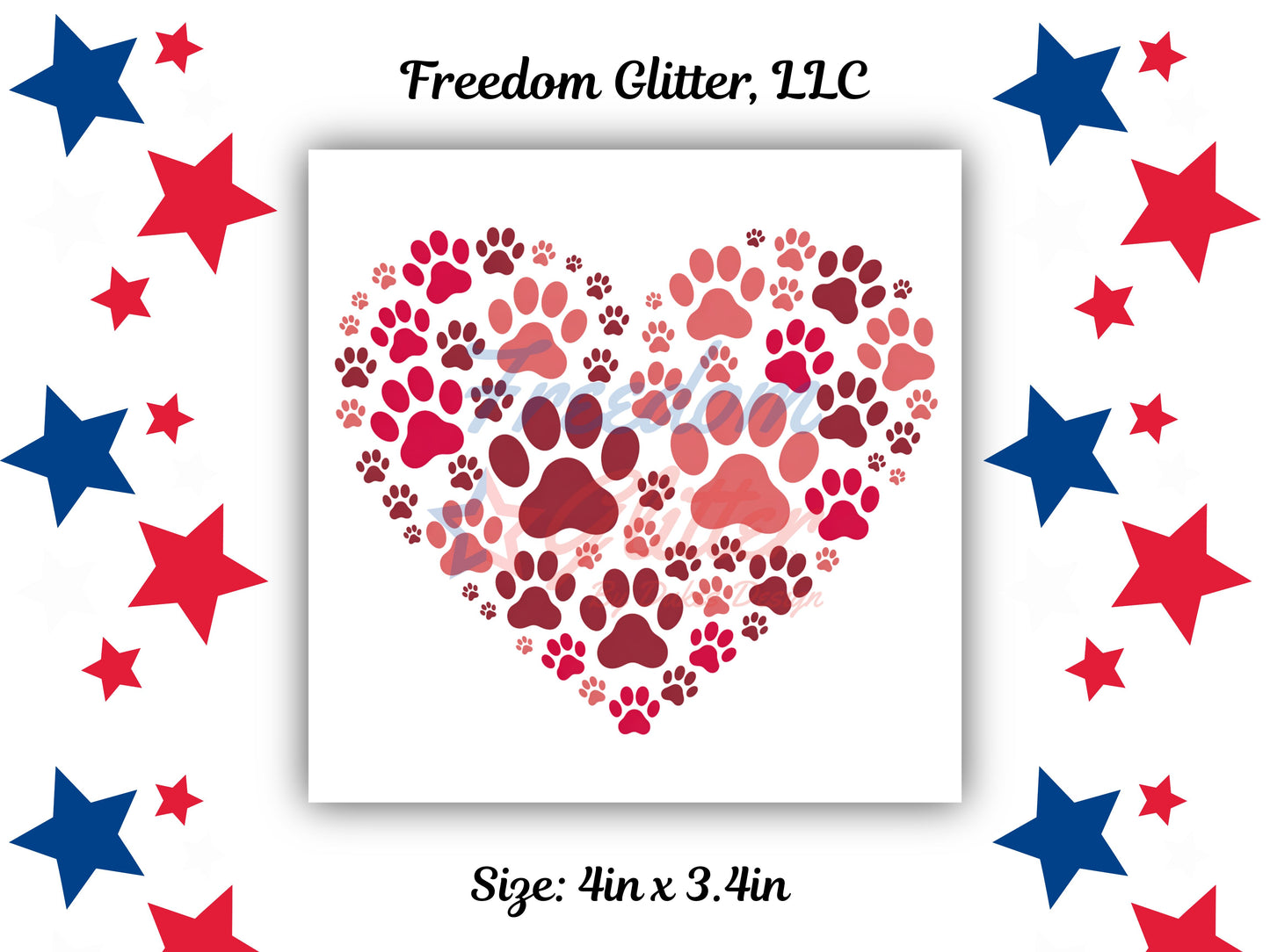 Paw Print Heart Decal (UVDTF)
