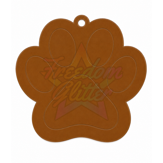 Paw Print Acrylic Ornament Blank – 4"