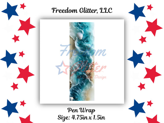 Pen Wrap - Beach Resin 10 Decal (UVDTF)