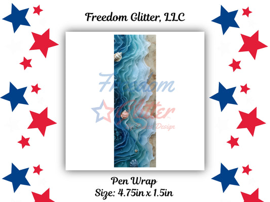 Pen Wrap - Beach Resin 9 Decal (UVDTF)