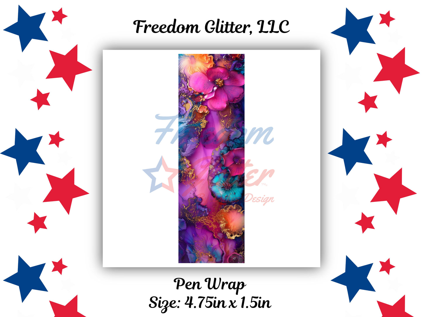 Pen Wrap - Floral Resin 21 Decal (UVDTF)