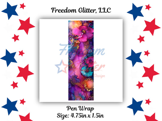 Pen Wrap - Floral Resin 21 Decal (UVDTF)