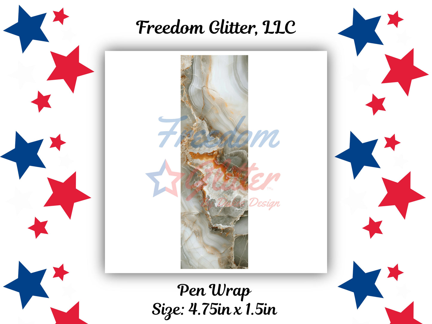 Pen Wrap - Marble Resin 2 Decal (UVDTF)