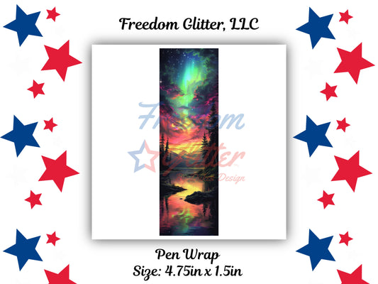 Pen Wrap - Northern Lights Resin 18 Decal (UVDTF)