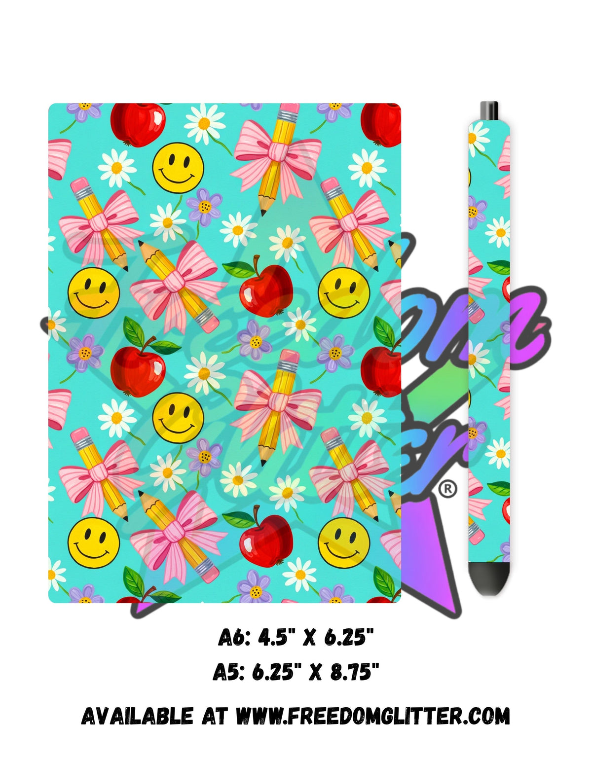 Pencils & Bows Acrylic Notebook Cover