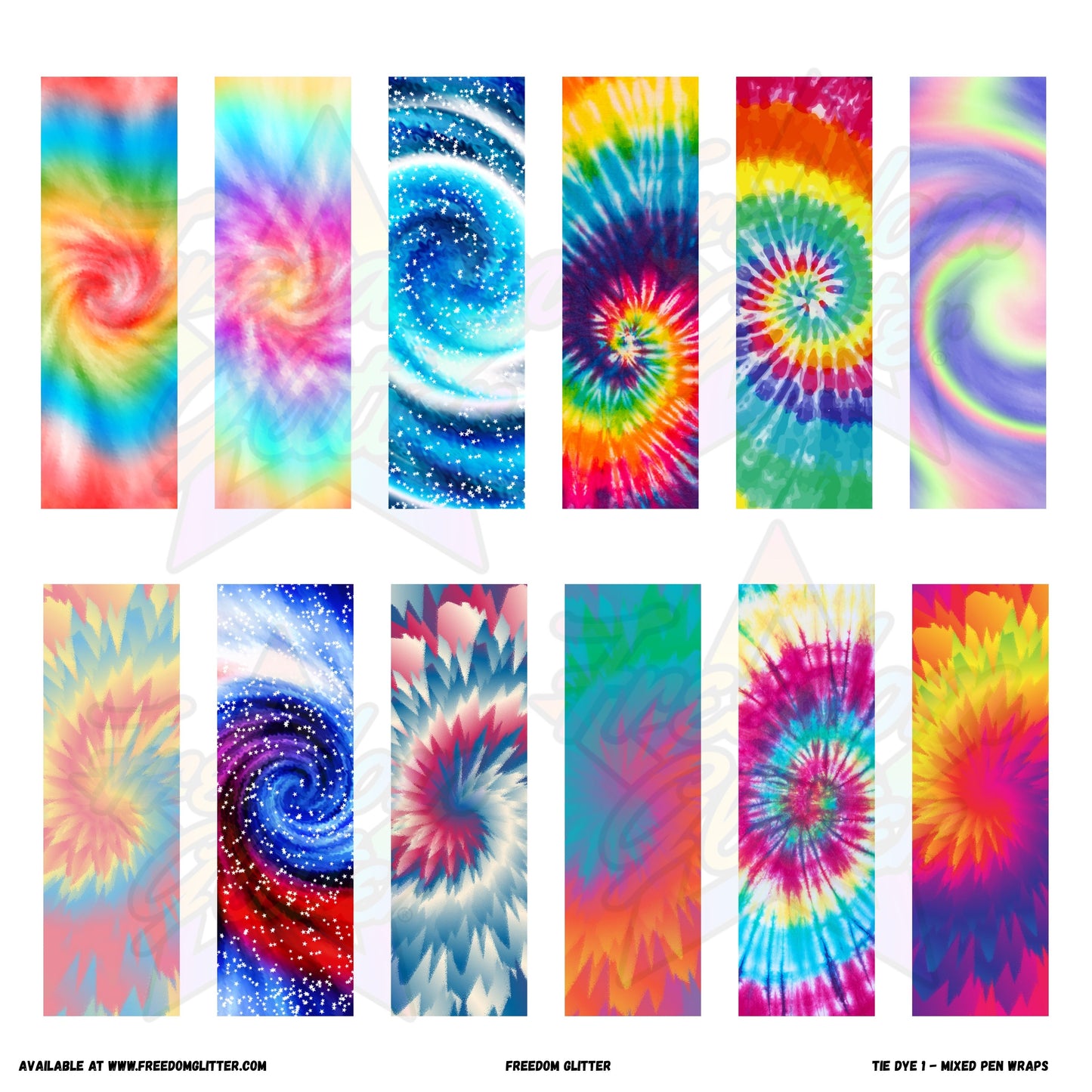 Mixed Pen Wraps - Tie Dye 1 (Printed Vinyl)