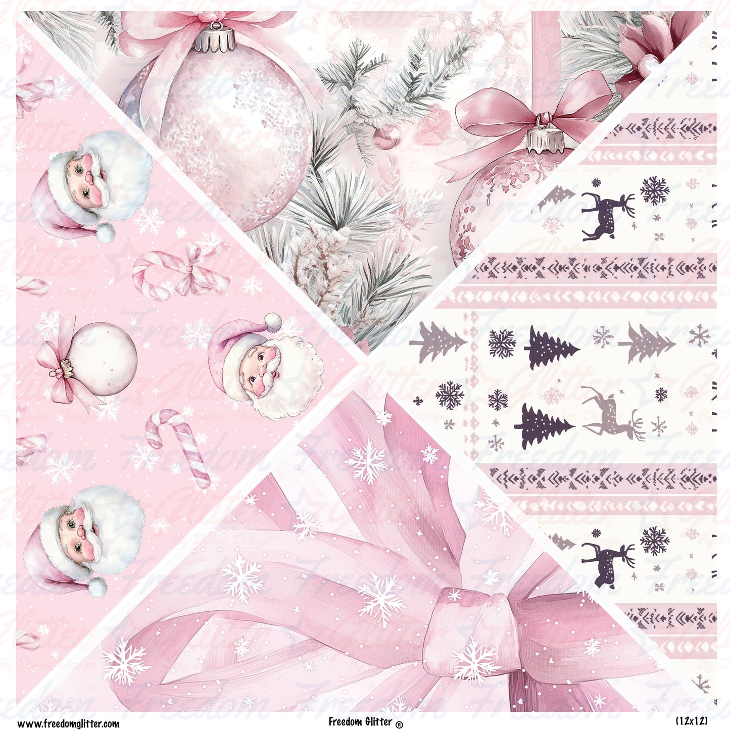 Pink Christmas 1 Mixed Triangles (Printed Vinyl)