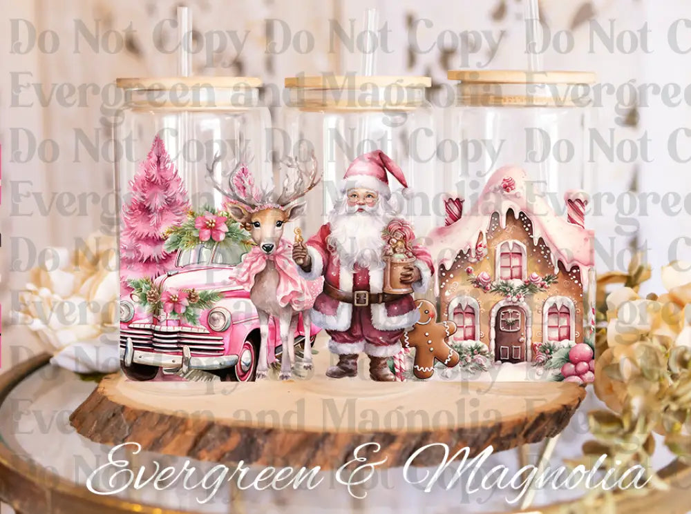 Pink Christmas Cute santa 2
