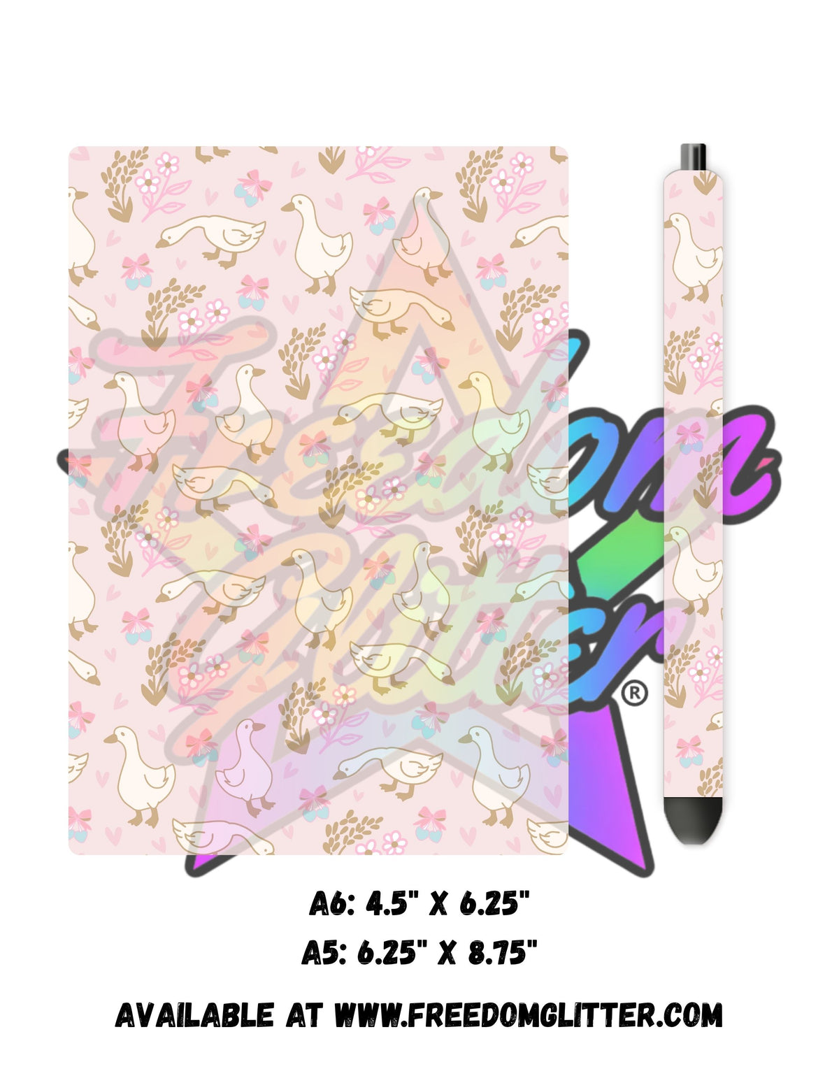 Pink Goose Acrylic Notebook Cover