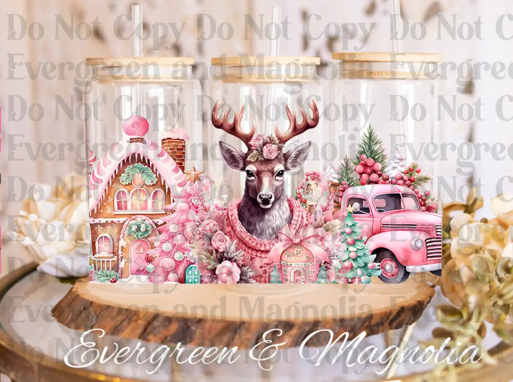 Pink christmas Cute Doe