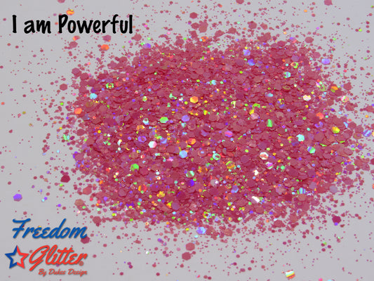 I am Powerful (Pearl Holographic Glitter)