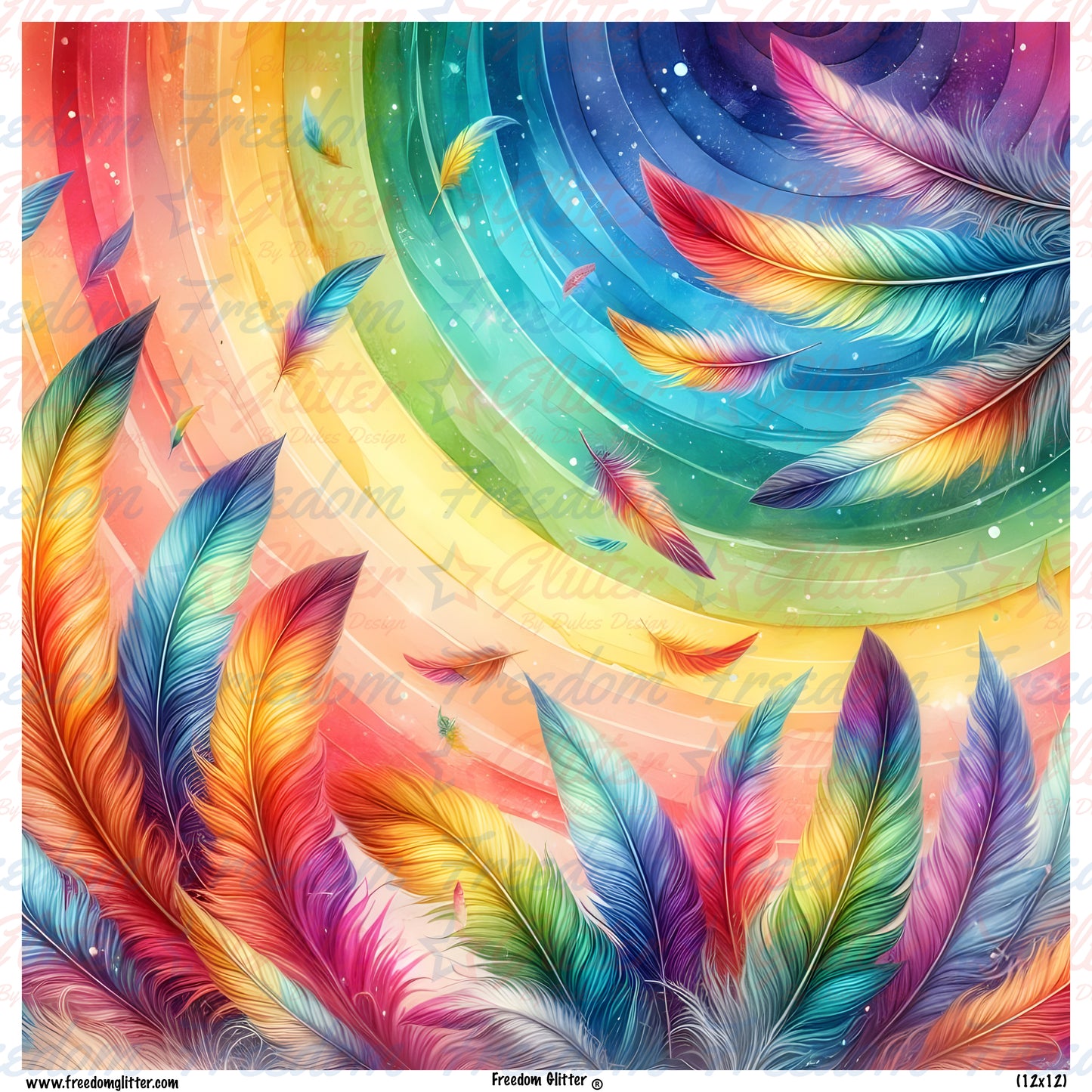 Rainbow Feathers 7 (Printed Vinyl)