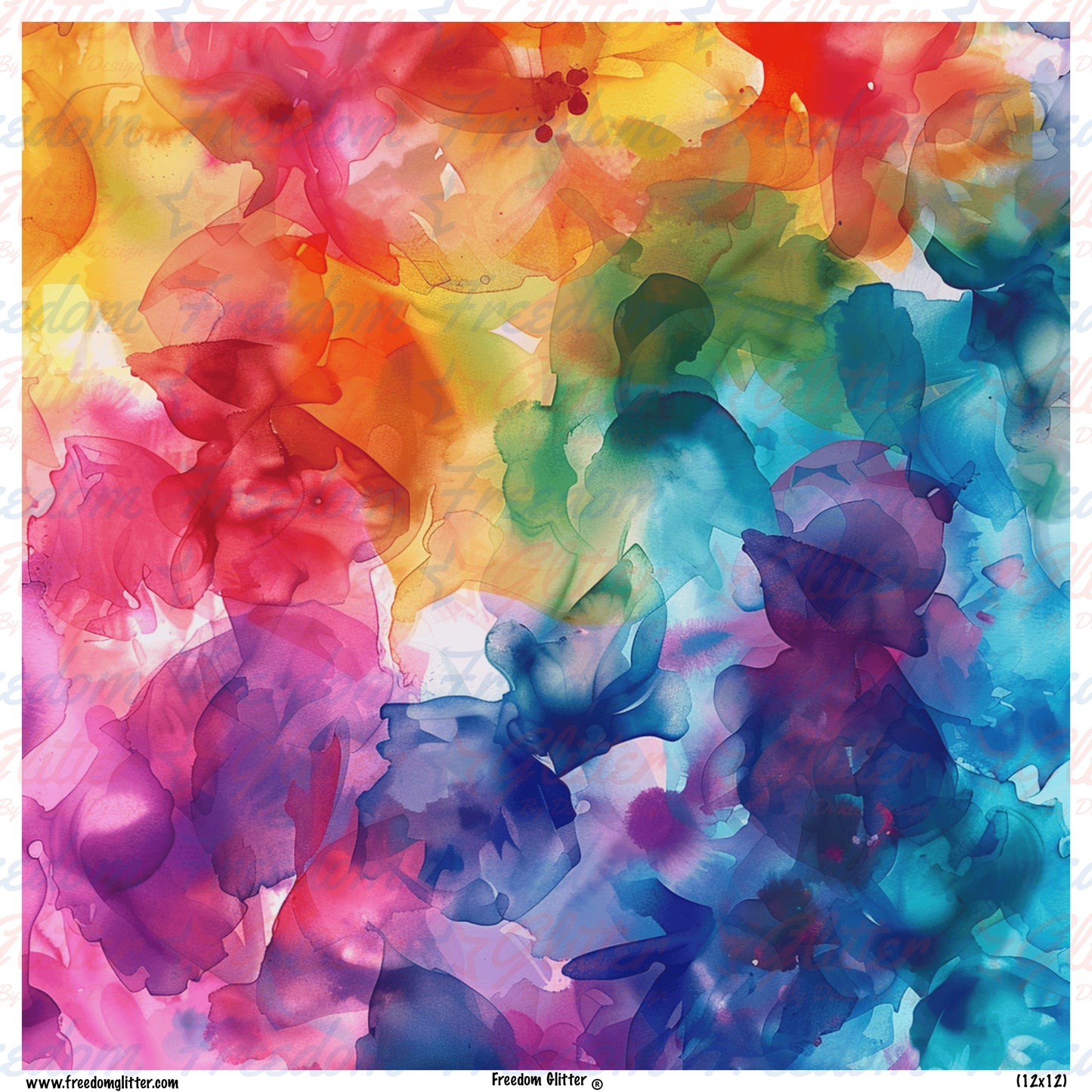 Rainbow Floral Watercolor 1 (Printed Vinyl)