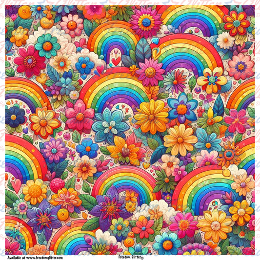 Rainbow Flowers 7 (Printed Vinyl)