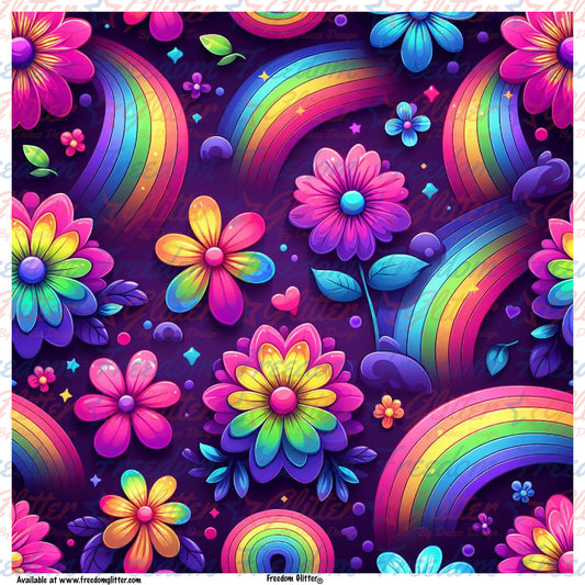 Rainbow Flowers 8 (Printed Vinyl)