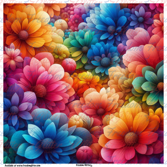 Rainbow Flowers 9 (Printed Vinyl)