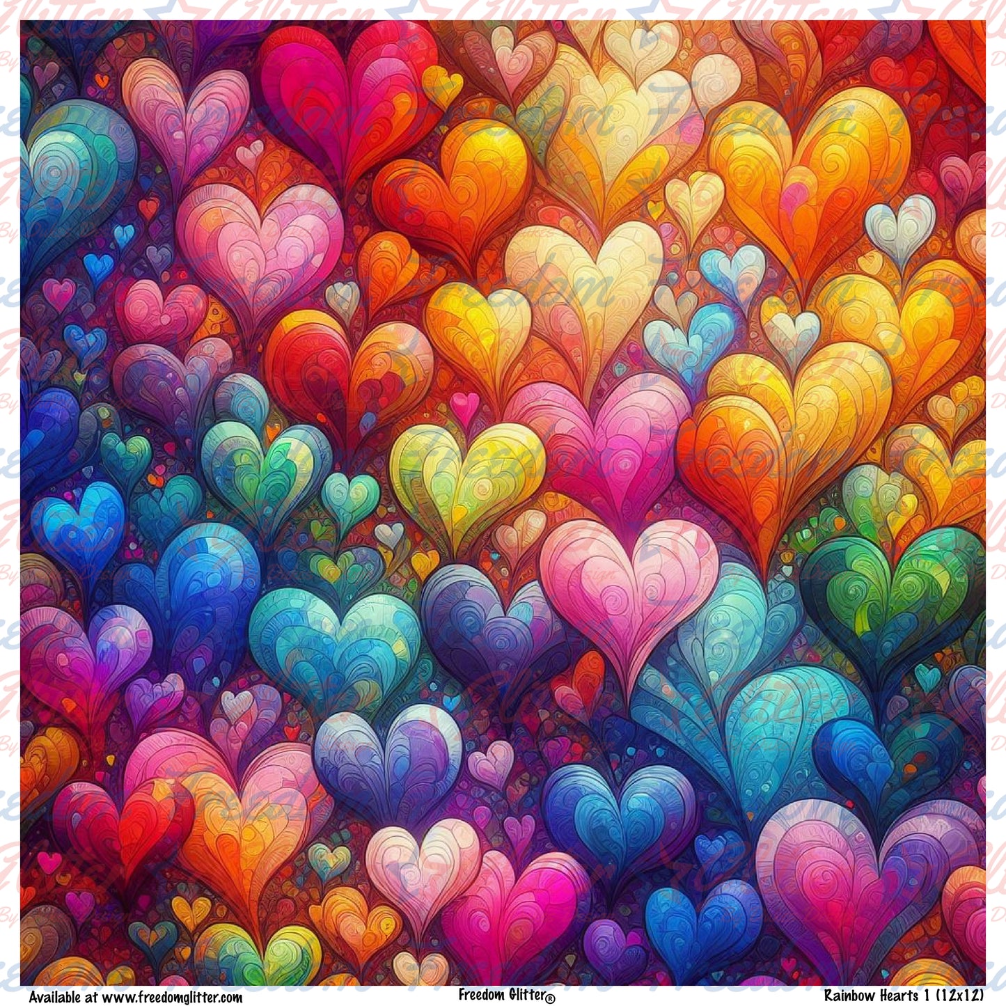 Rainbow Hearts 1 (Printed Vinyl)