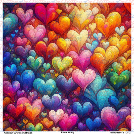 Rainbow Hearts 1 (Printed Vinyl)