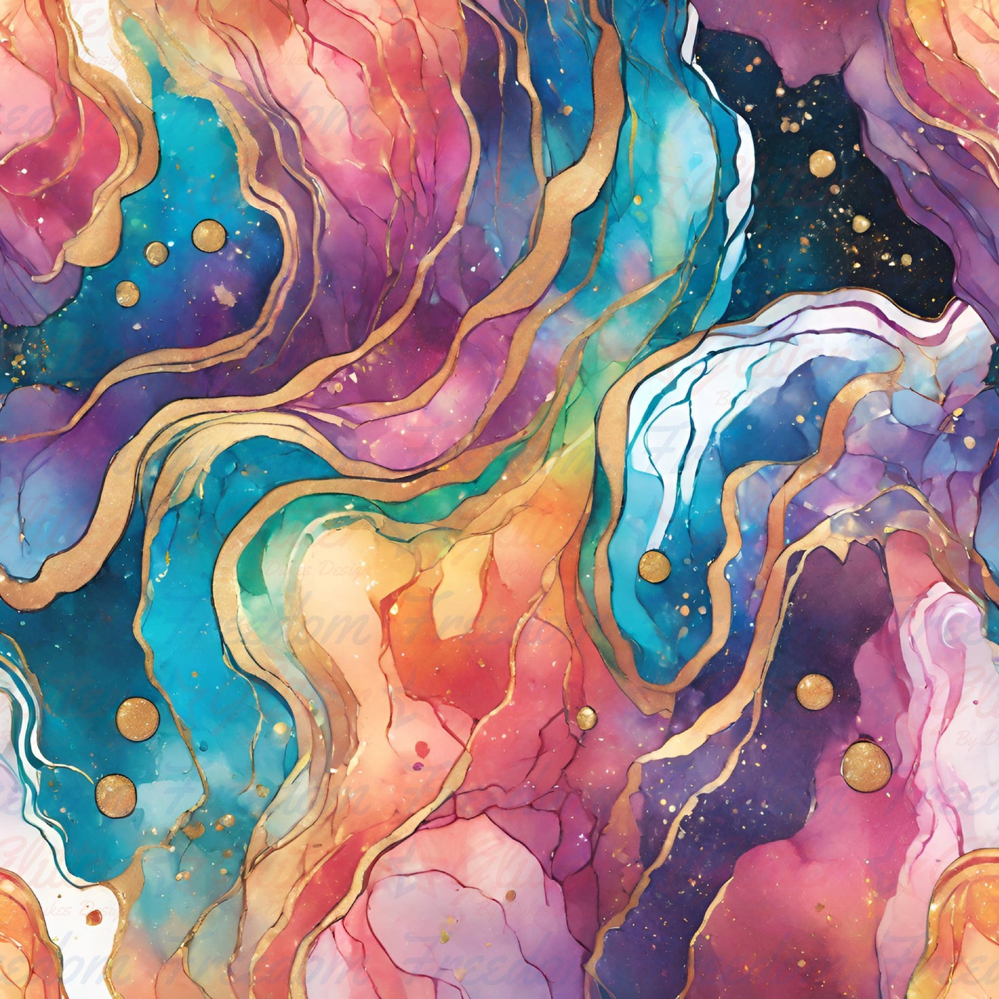 Rainbow Marble 4 (Printed Vinyl)
