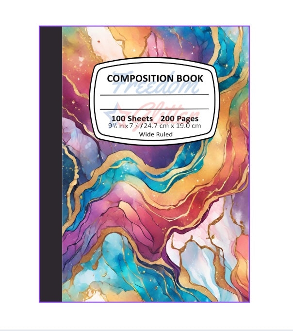 Rainbow Marble 5 Notebook Cover