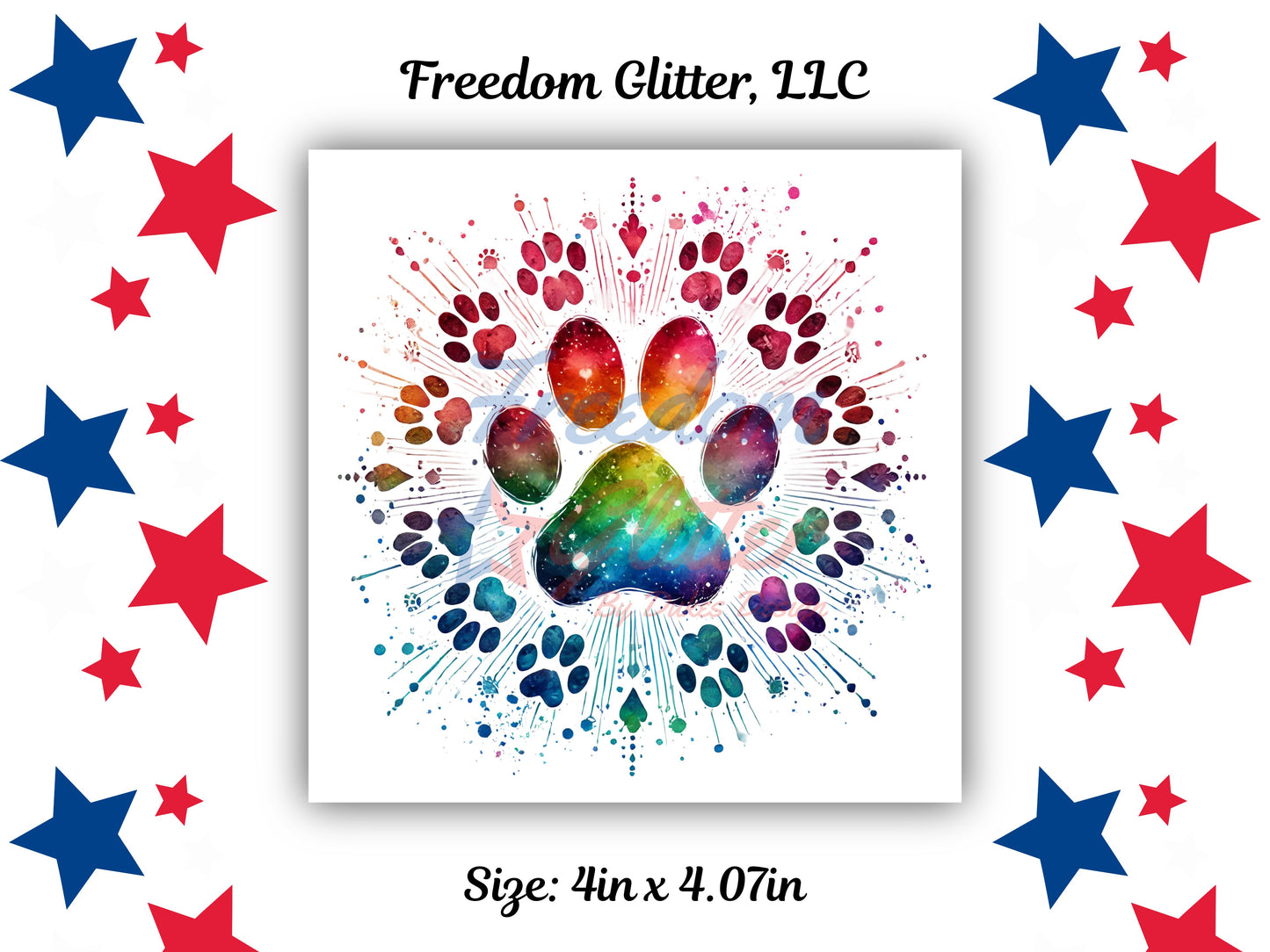 Rainbow Paw Prints 11 Decal (UVDTF)