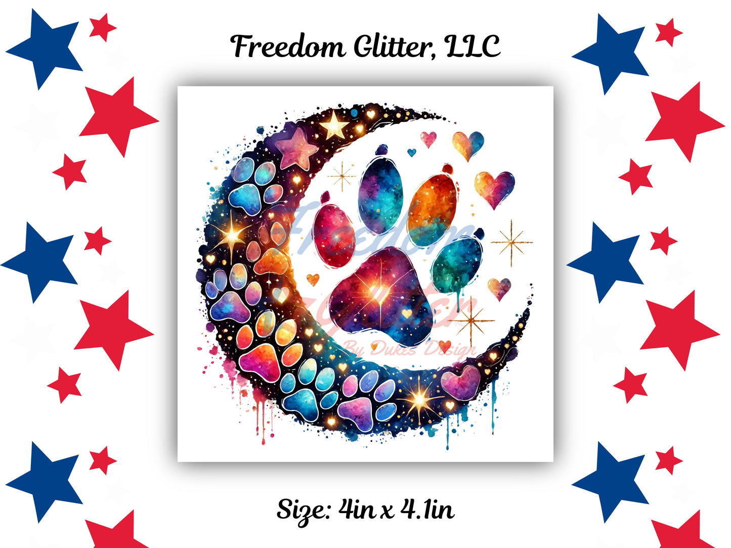 Rainbow Paw Prints 13 Decal (UVDTF)