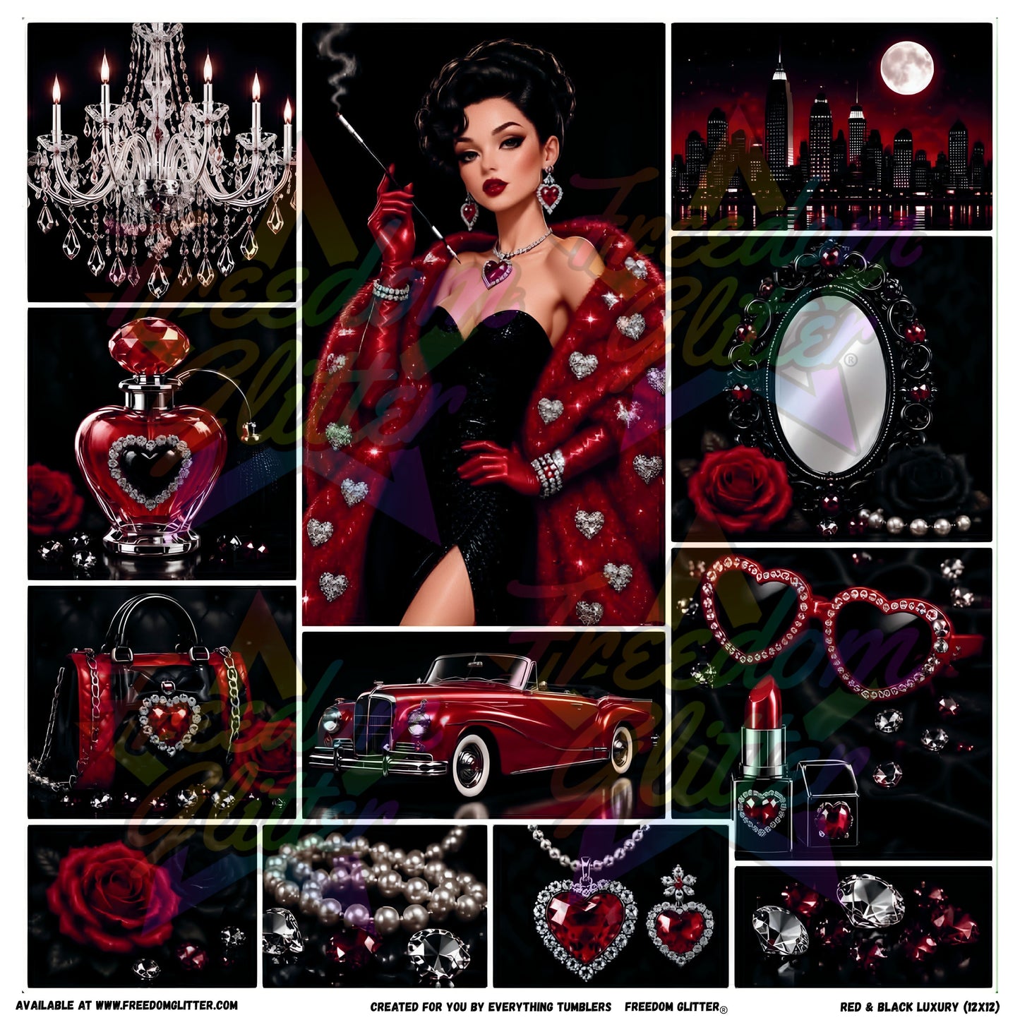 Mixed Image Sheet - Red & Black Luxury (Printed Vinyl)