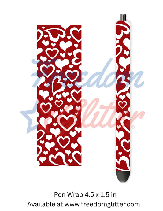Red & White Hearts (Printed Vinyl)