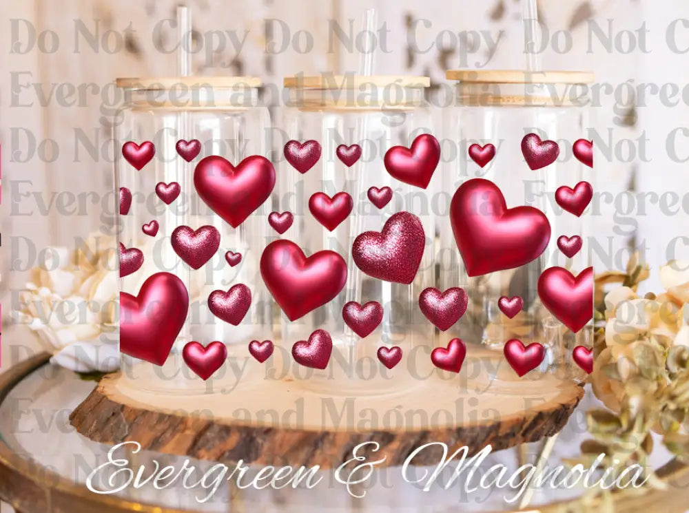Red puffy hearts Top