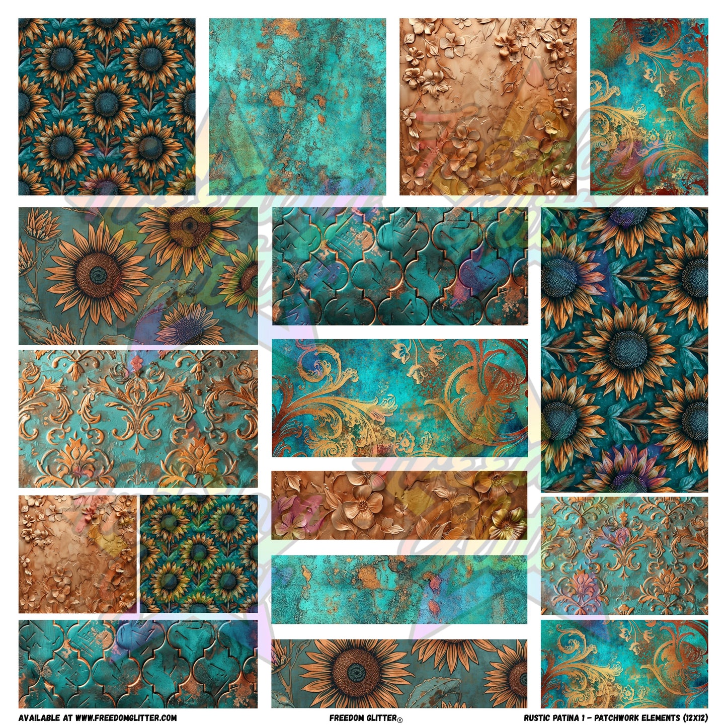 Patchwork Elements - Rustic Patina 1 (Printed Vinyl)