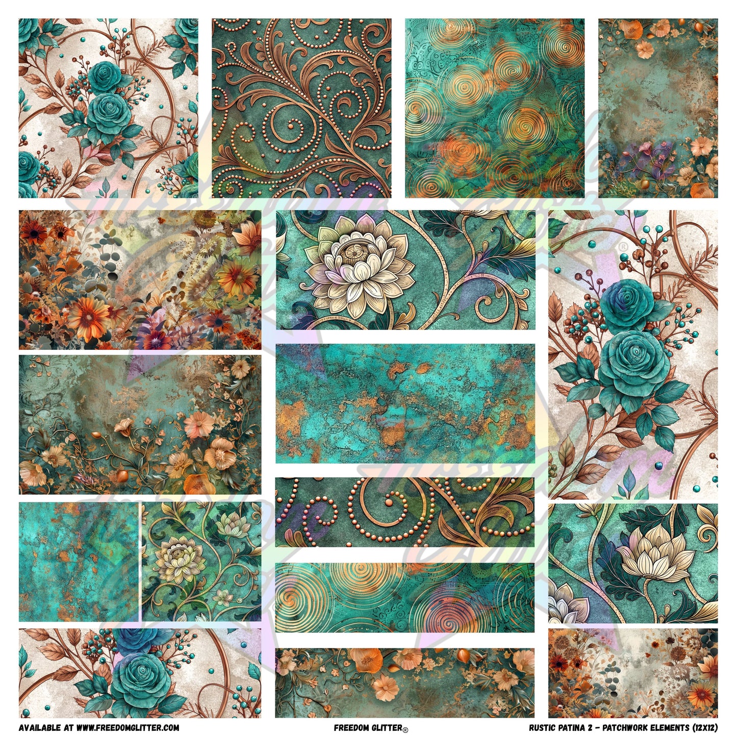 Patchwork Elements - Rustic Patina 2 (Printed Vinyl)