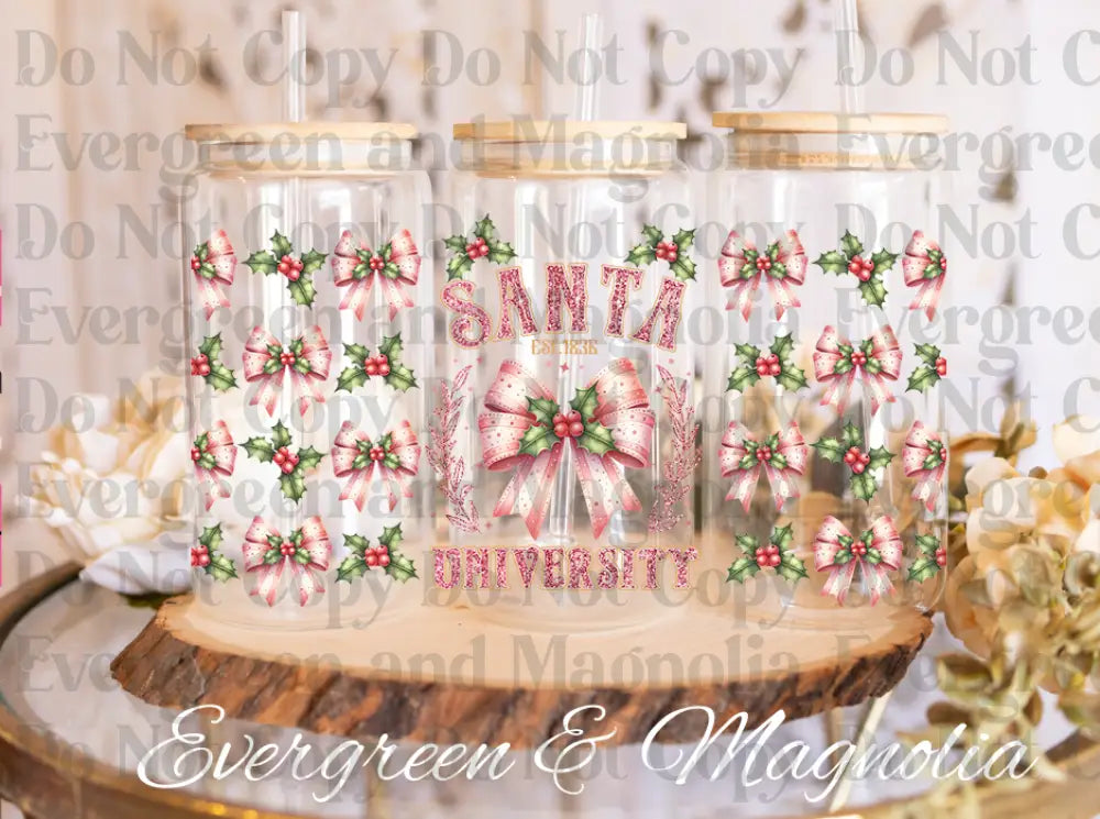 Santa University glass can 16oz