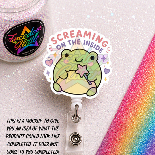 Sarcastic - Screaming on the Inside 2" Badge Reel Acrylic Blank