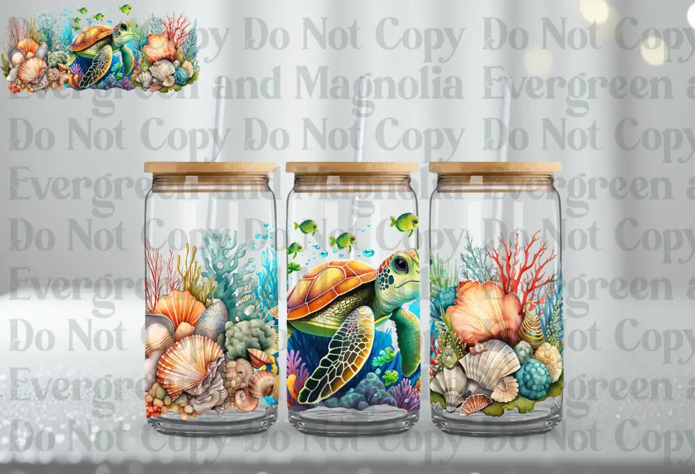 Sea Turtle 16 oz cup wrap