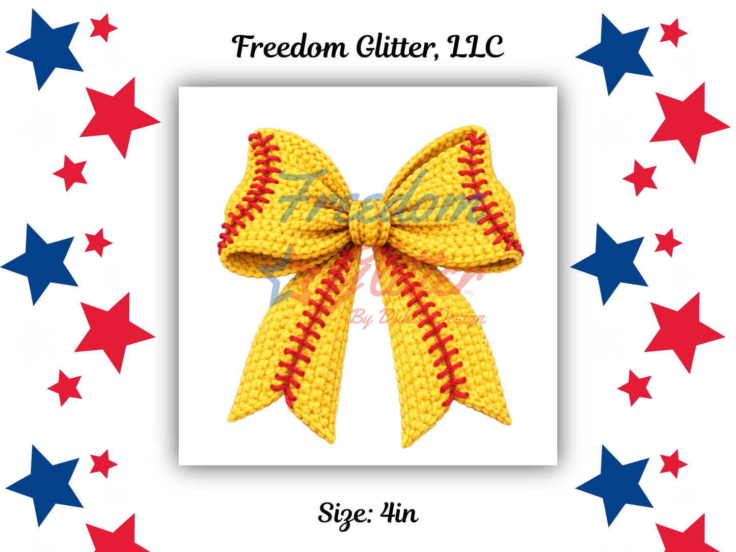 Softball Crochet Bow (UVDTF)