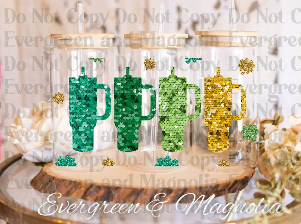 St. Pattys day glitter tumbler