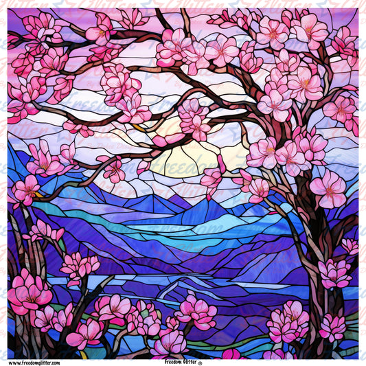 Stained Glass Flowers 12 (Printed Vinyl)