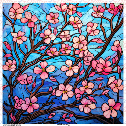 Stained Glass Flowers 13 (Printed Vinyl)