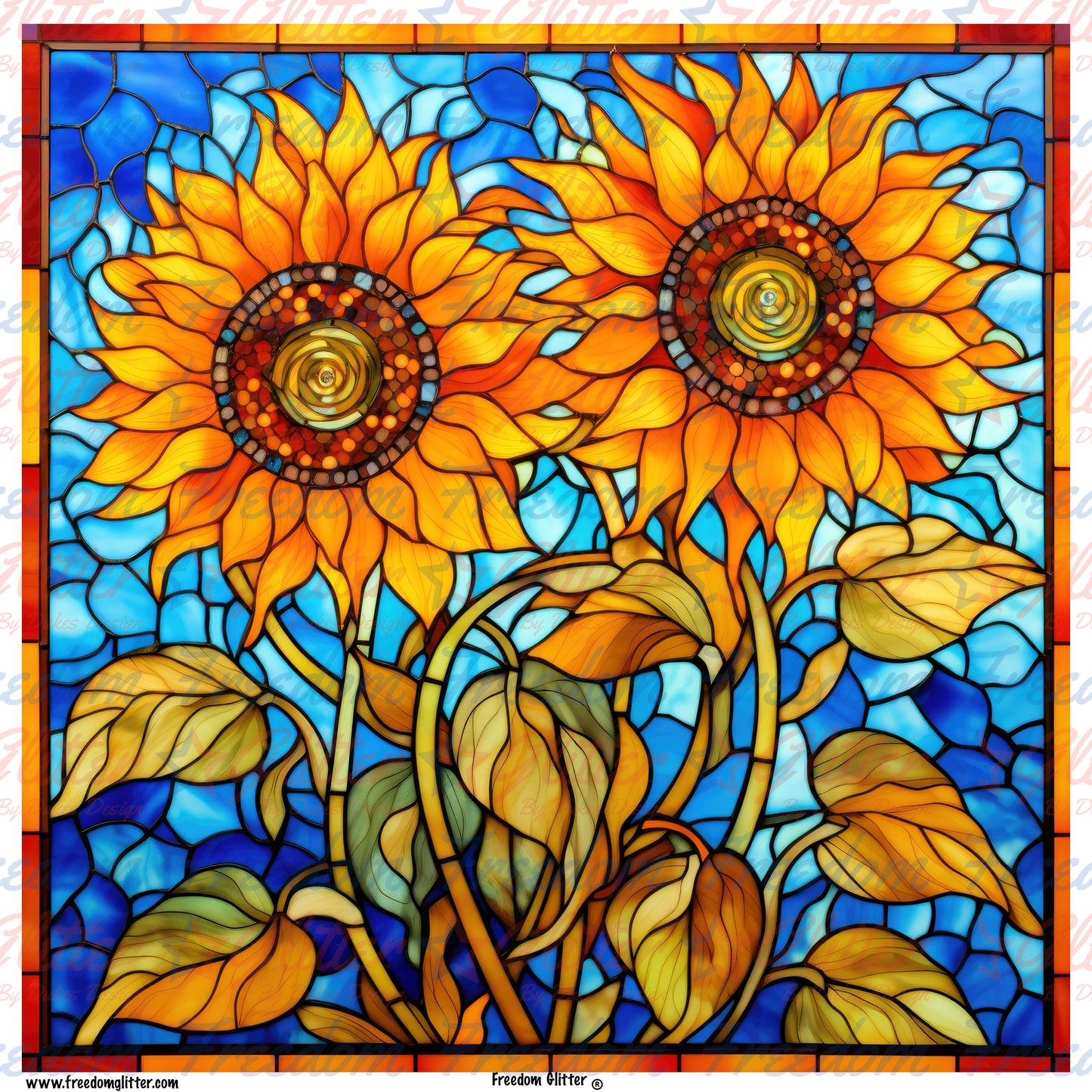 Stained Glass Flowers 7 (Printed Vinyl)