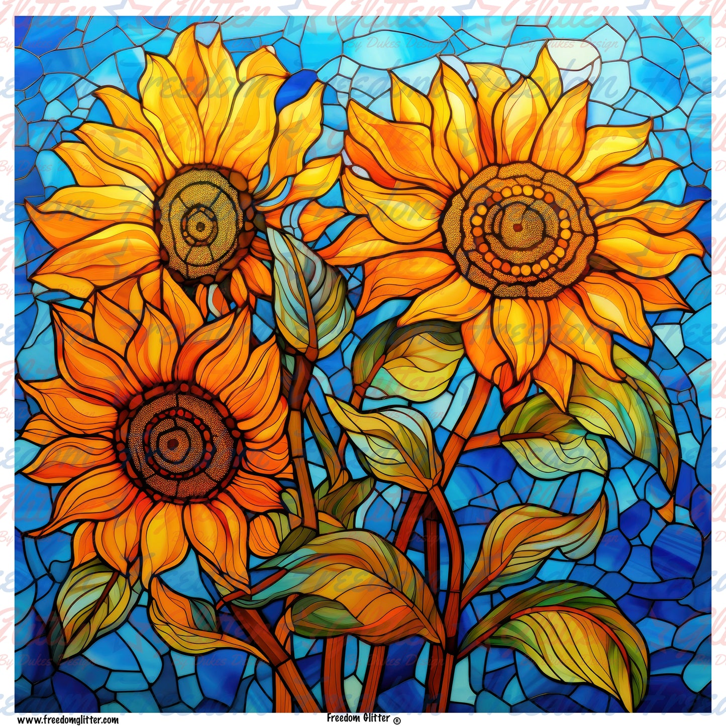 Stained Glass Flowers 8 (Printed Vinyl)