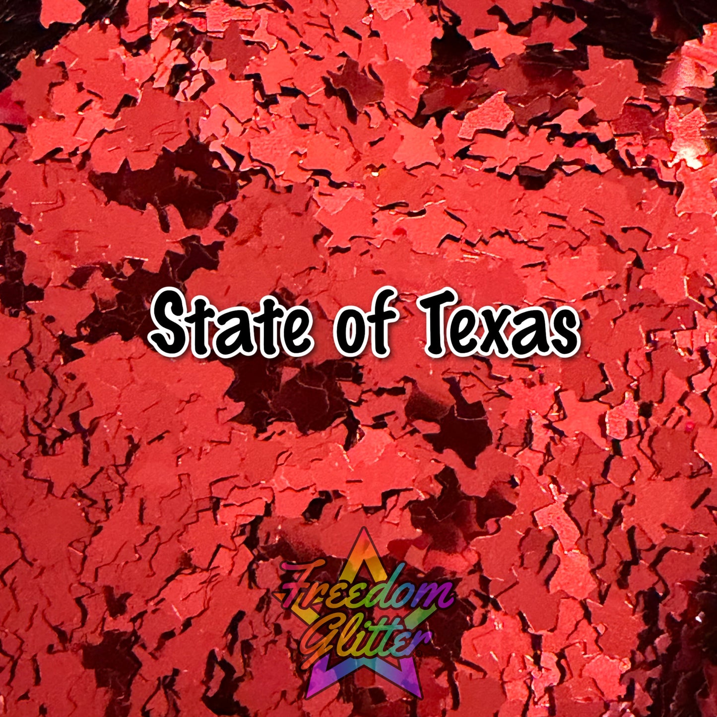 State of Texas - Red (Shape Glitter)