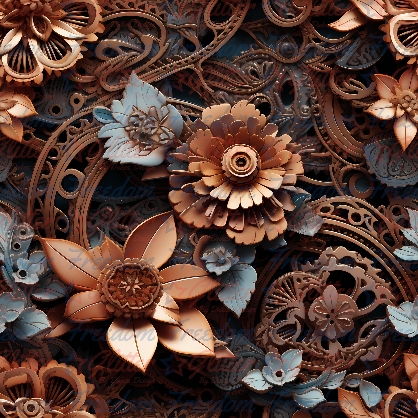 Floral Steampunk 2 (Printed Vinyl)